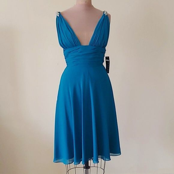 Faviana Dresses & Skirts - NWT Faviana Short Dress in Teal Style #6037